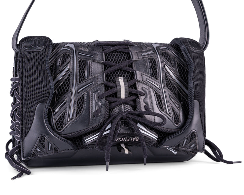 Balenciaga Sneakerhead Medium Flap Crossbody (All Black)