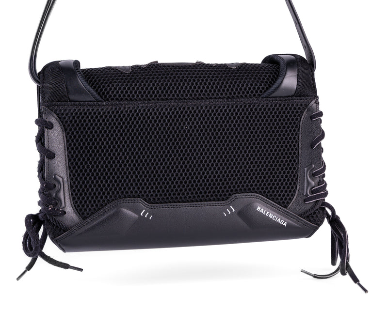 Balenciaga Sneakerhead Medium Flap Crossbody (All Black)