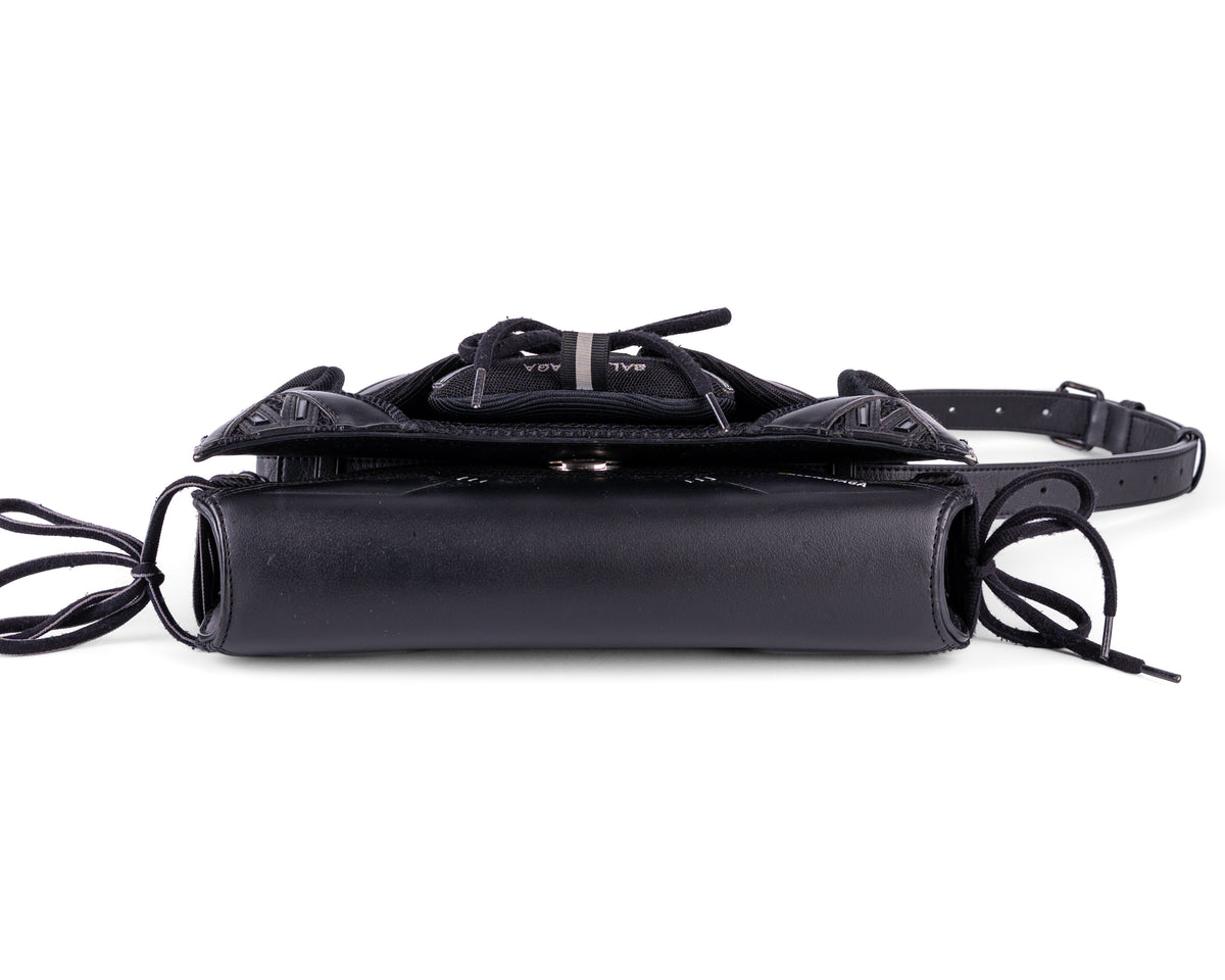 Balenciaga Sneakerhead Medium Flap Crossbody (All Black)