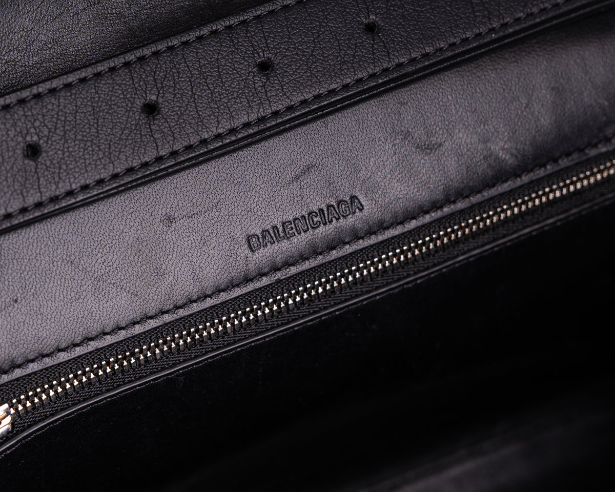 Balenciaga Sneakerhead Medium Flap Crossbody (All Black)