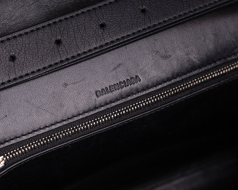 Balenciaga Sneakerhead Medium Flap Crossbody (All Black)