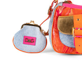 D&G Dolce & Gabbana Mixed Media Floral Baguette (Pink/Orange/Gold)