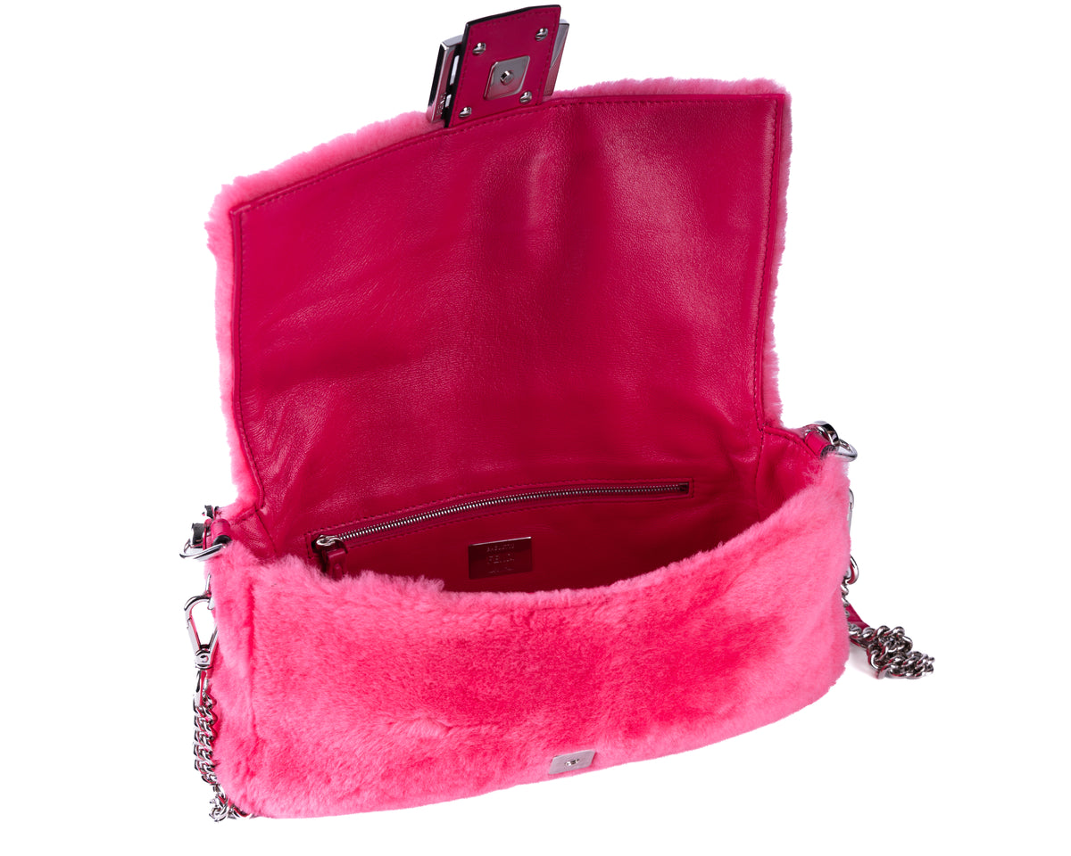 Pink Fur Fendi Baguette