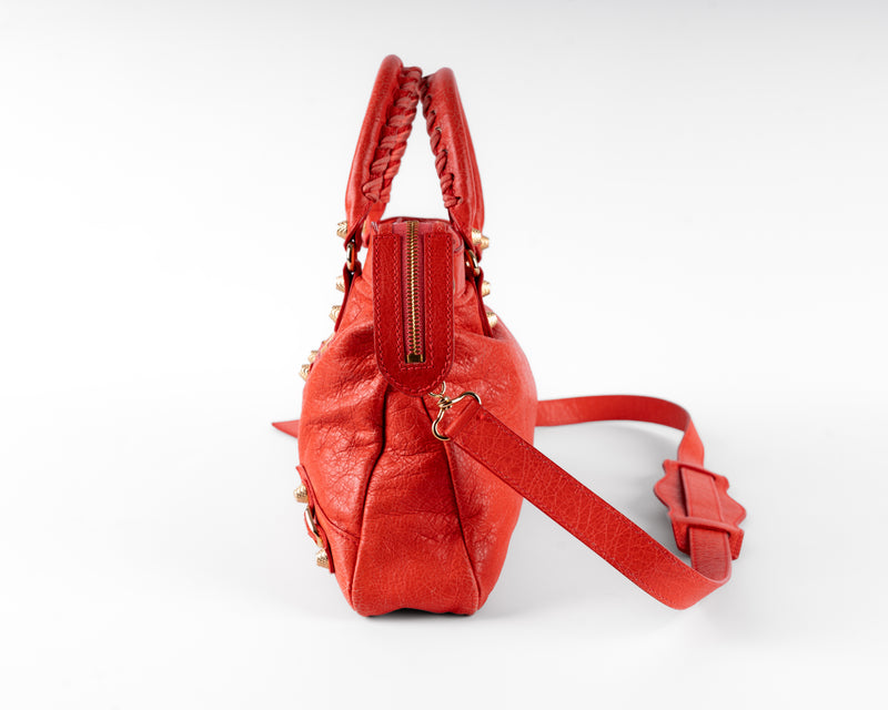 Balenciaga Giant 12 City (Tomato Red, Gold Hardware)