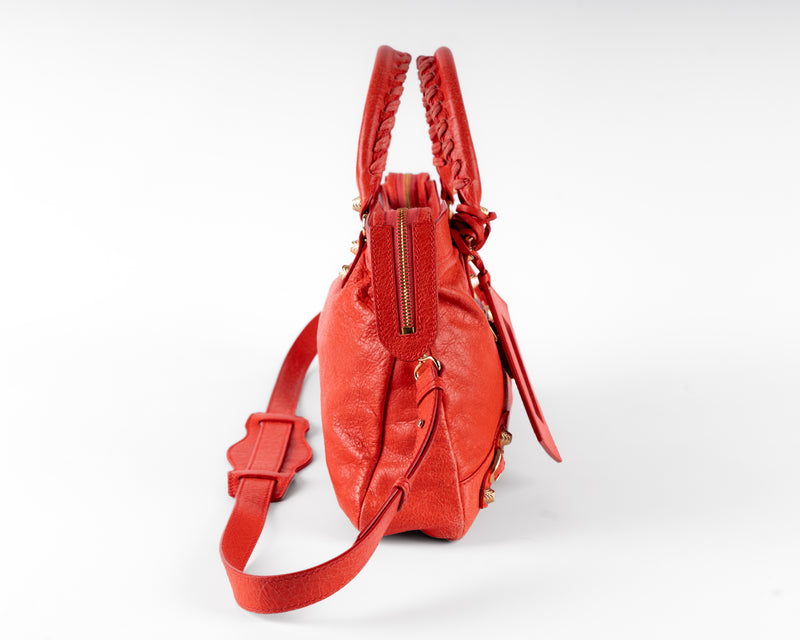 Balenciaga Giant 12 City (Tomato Red, Gold Hardware)
