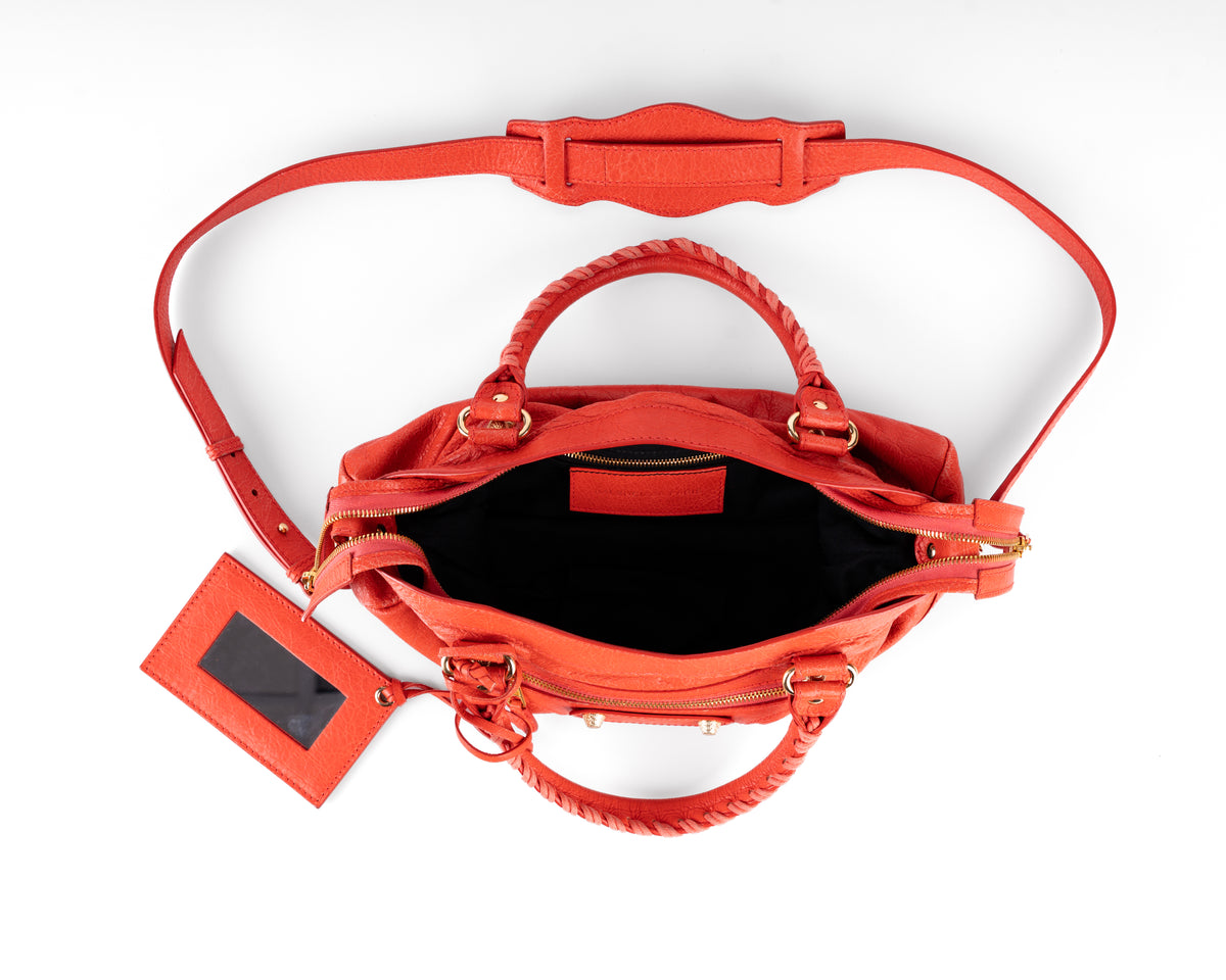Balenciaga Giant 12 City (Tomato Red, Gold Hardware)