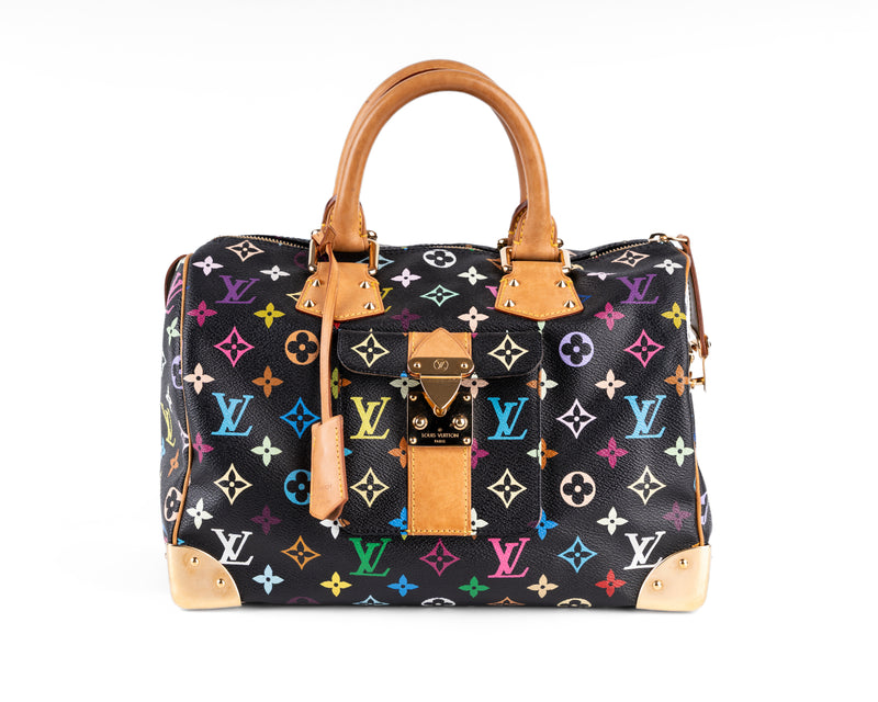 Louis Vuitton Black Murakami Multicolored Speedy